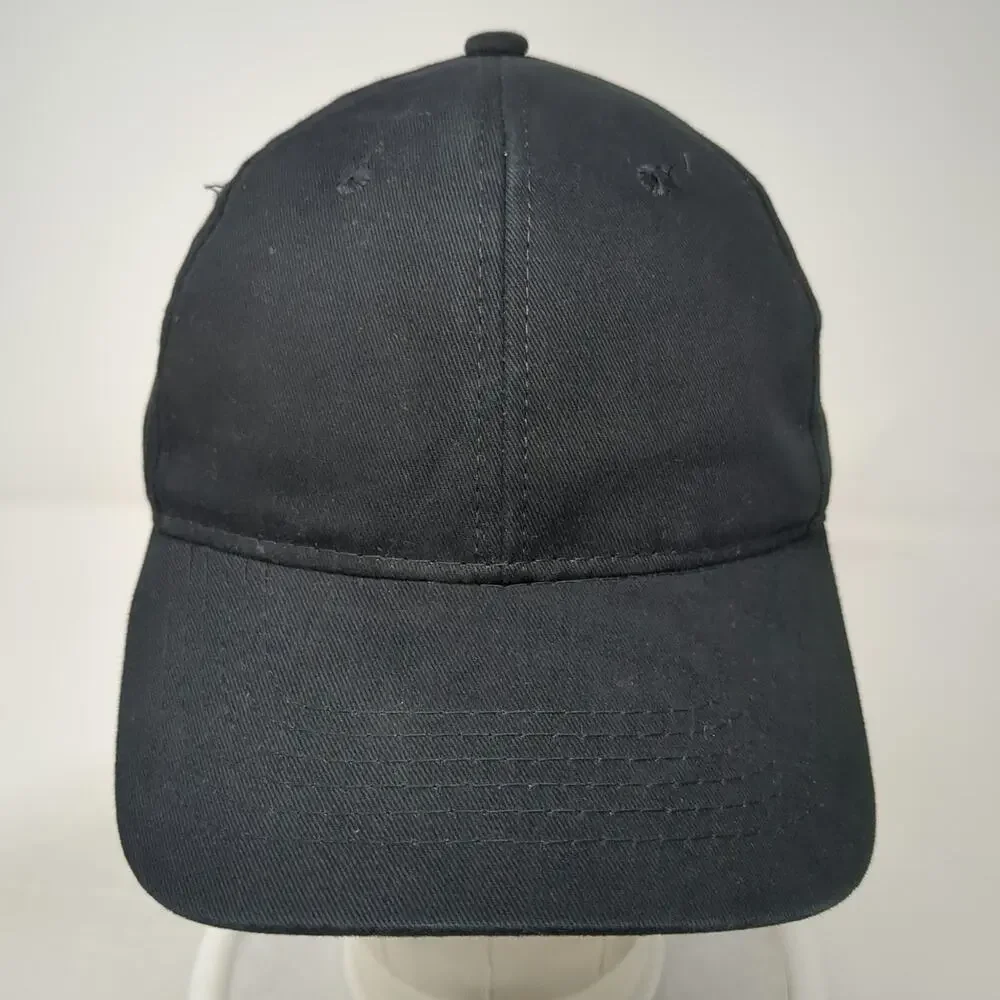 George Baseball Cap Black One Size Adjustable Strapback Plain Solid Blank Hat